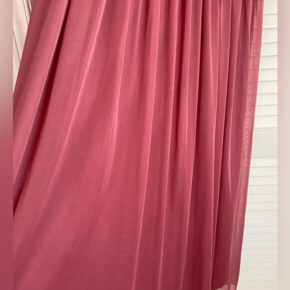 Azazie Maroon Spaghetti Strap Cap Sleeve Bridesmaid Formal Gown Size C (6) - Picture 7 of 10